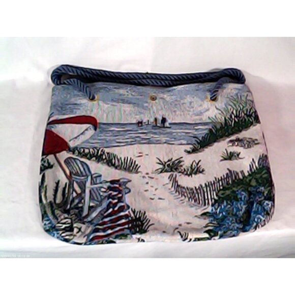 Tapestry Beach Theme Tote bag w Rope Handles - Picture 2 of 3